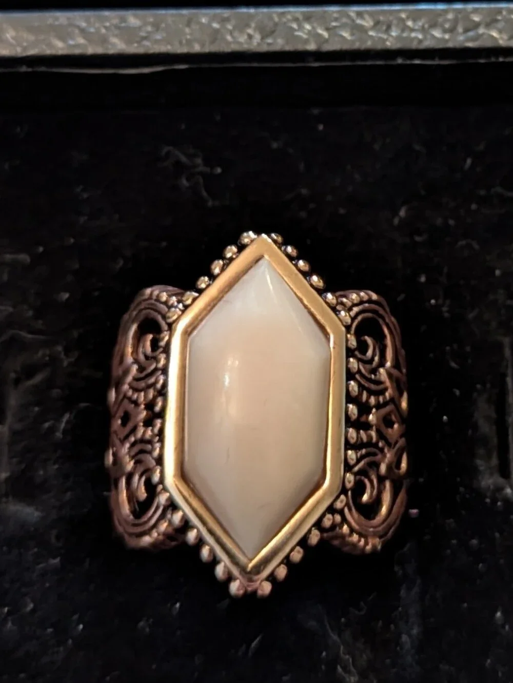 Barse Thai Genuine White Stone Ring, Vintage New, Size 9